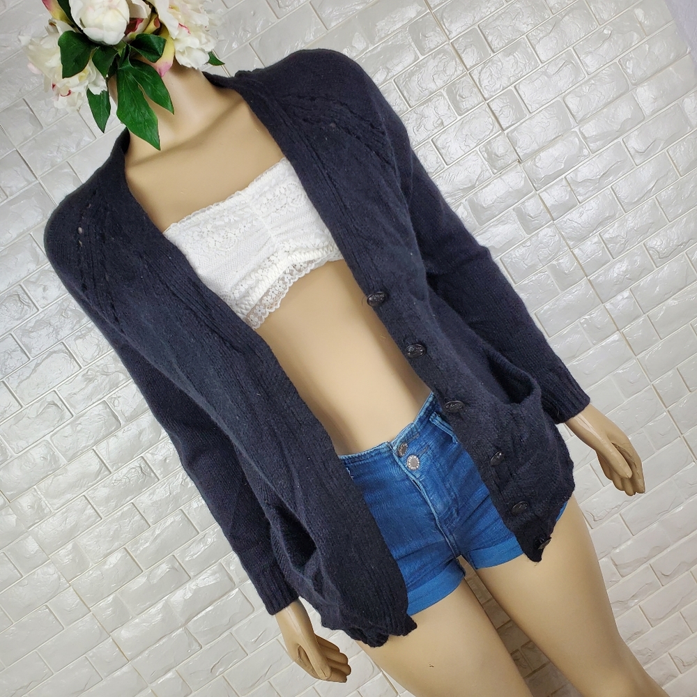 forever 21 small black cardigan - Picture 3 of 8